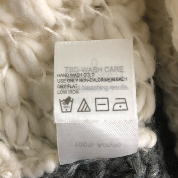 Knitted Black, Gray, White, Infinity Scarf - Picture 3 of 4